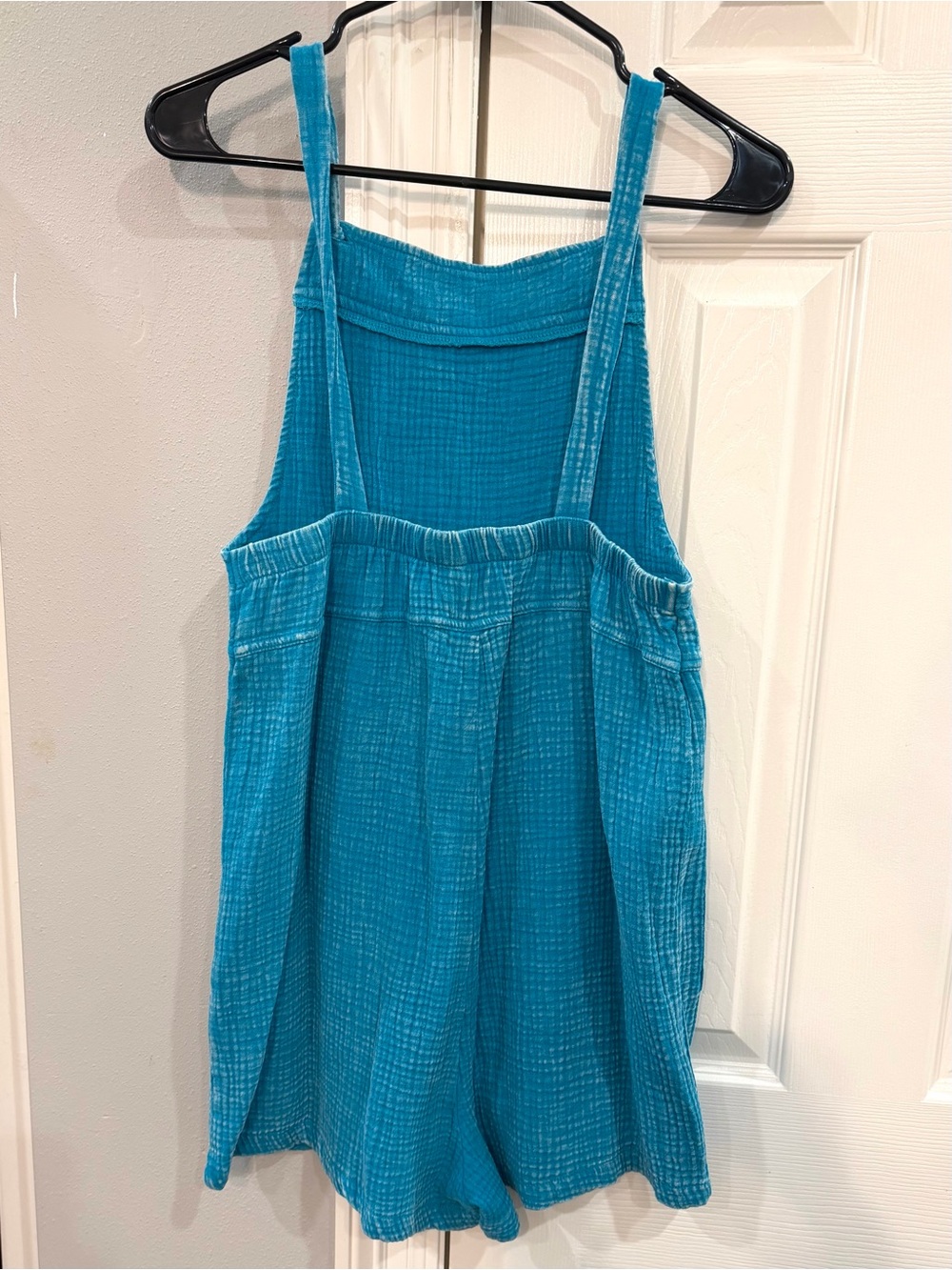 NWOT Zenana Teal Gauze Tie-Strap romper Sz S - Picture 2 of 5